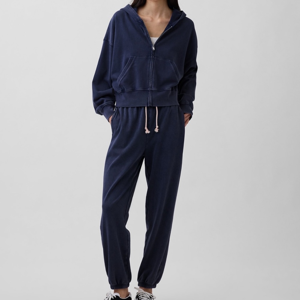 Navy Blue Women's Matching Zip Up Sweatset